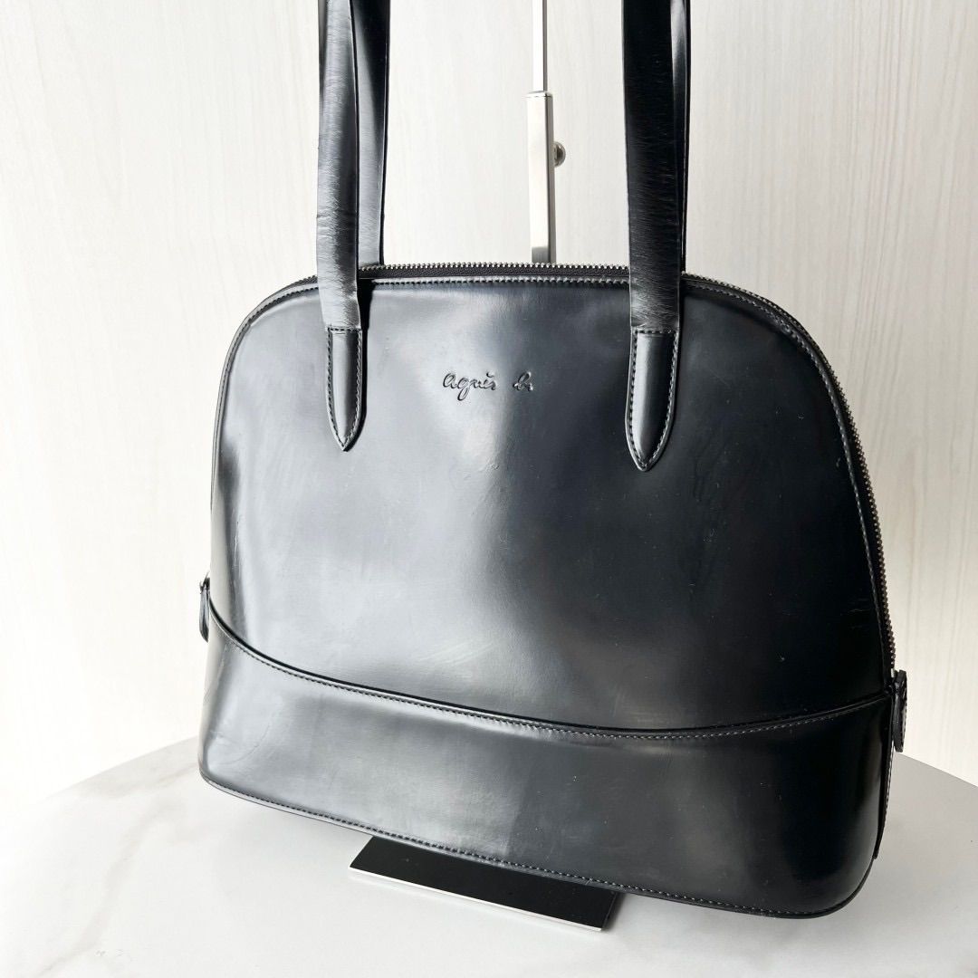 アニエス・ベー ボヤージュ agnes b. voyage トートバッグ エナメル 黒 