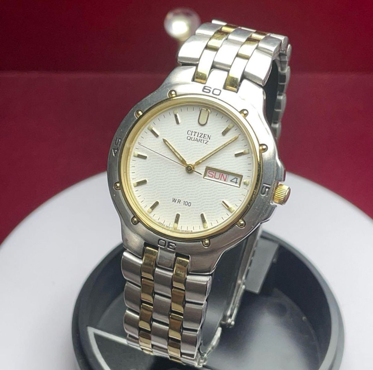 18KGPダイヤル•天然ルビー】 未使用 MUSK PARIS QZ 腕時計 2025年最新