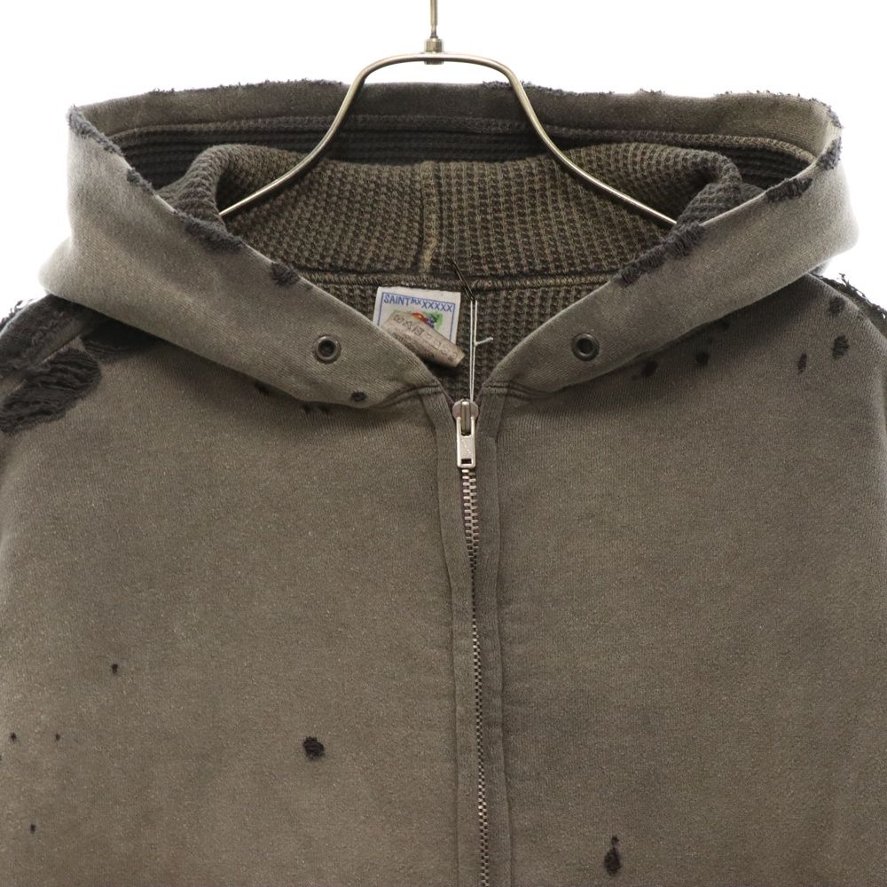 SAINT MICHAEL (セントマイケル) Zip up hoodie/DBL-FC ZIP/BLK
