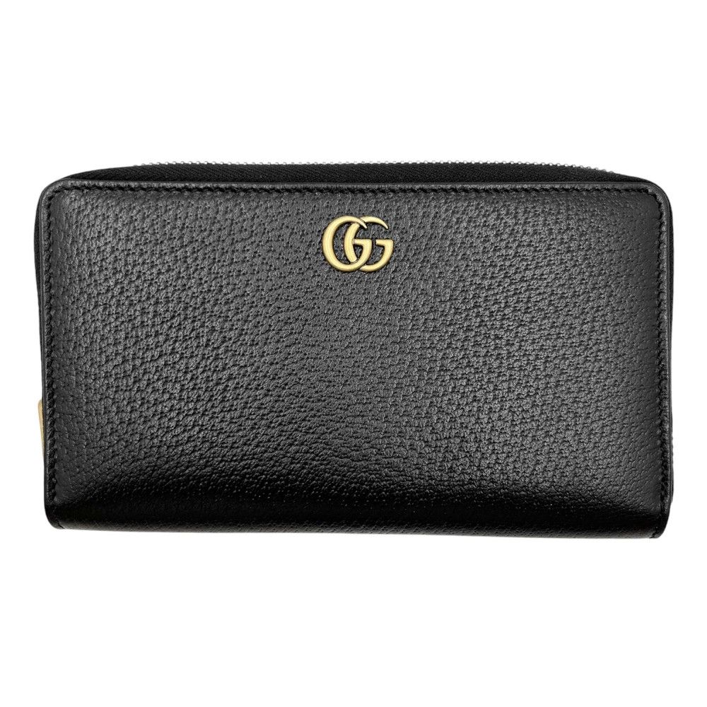 グッチ 2WAY メンズ GGマーモント ウエストバッグ 長財布 カードケース ウエストポーチ ベルトバッグ 鞄 かばん GUCCI 699304 レザー ブラック 黒 ゴールド金具 美品【中古品】