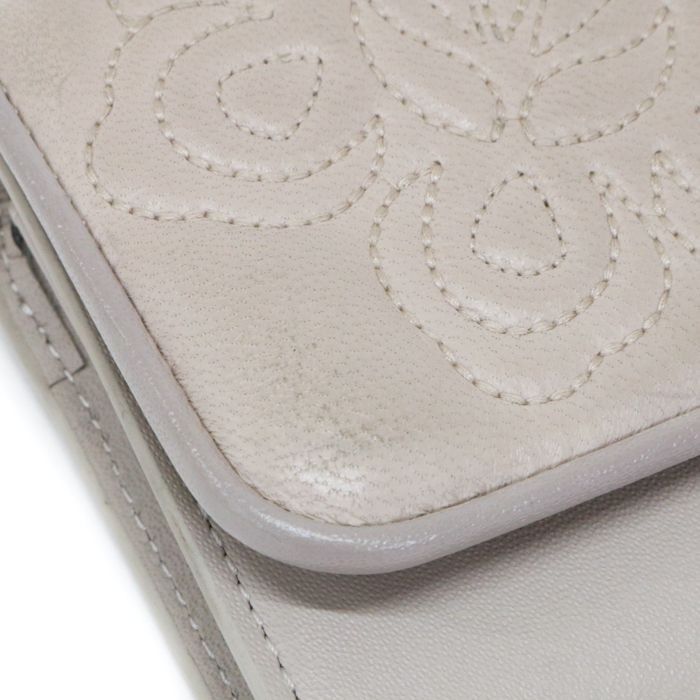 フルラ FURLA チェーンウォレット レザー 花柄 長財布 かぶせ蓋 968456