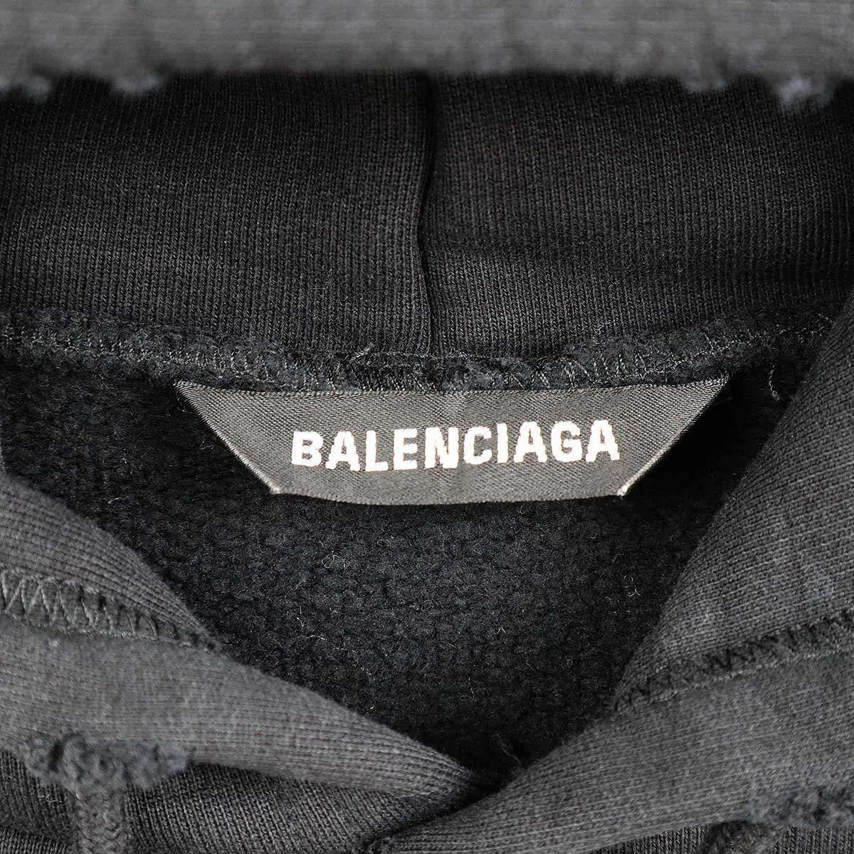 BALENCIAGA バレンシアガ 20AW ダメージ加工 ゴシックプリントオーバーサイズパーカー 641679 TJV79 ブラック M - メルカリ