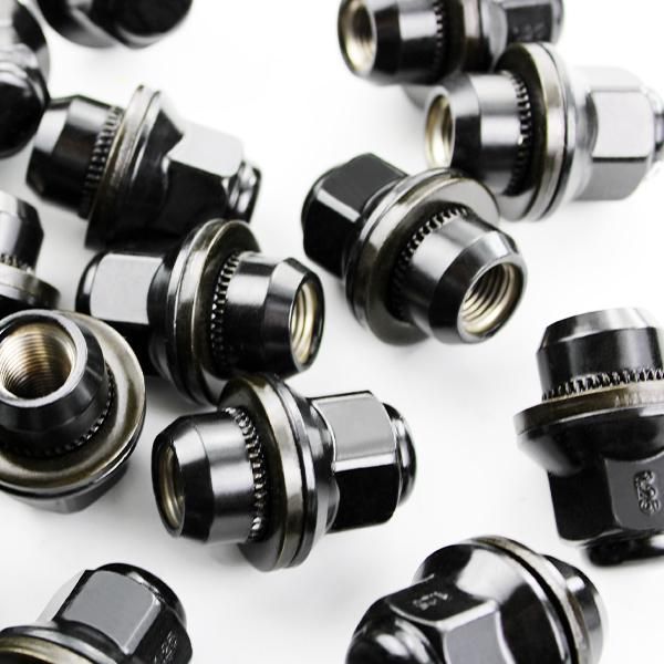 ホイールナット 50個 平座ナット P1.25 日産 純正 ホイール 用 シャンク径 20mm ストレートナット 39mm 21HEX ブラックナット WP