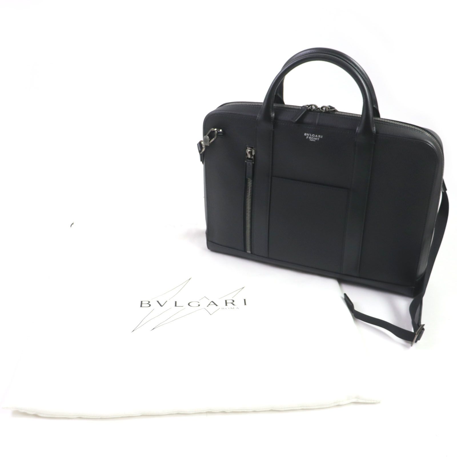 未使用品▽BVLGARI ブルガリ FRAGMENT フラグメント 290753 レザー コラボ ロゴ入り 2WAY ブリーフケース ブラック  保存袋付き メンズ - メルカリ