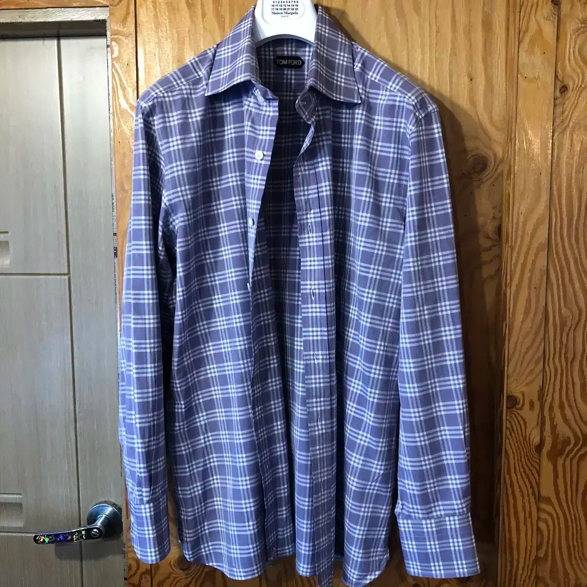 TOM FORD トムフォード 紫 チェック柄 ドレス シャツ