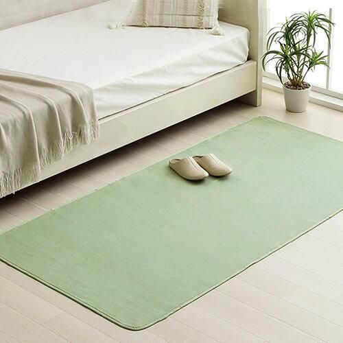 【新品・2営業日で発送】イケヒコ ラグ カーペット 2畳 洗える 抗菌防臭 低ホルムアルデヒド 滑り止め付き 薄手 お手入れ簡単 無地 スカイグリーン 約18...