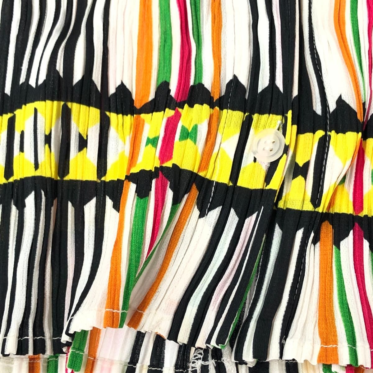 PLEATS PLEASE プリーツプリーズ イッセイミヤケ 総柄 七分袖シャツ
