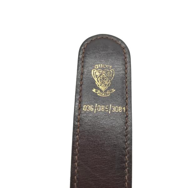 GUCCI グッチ オールドグッチ ロゴ金具 ベルト ゴールド ブラウン 良品