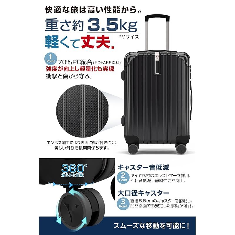 VELSKYF] 現役客室乗務員監修 スーツケース キャリーケース