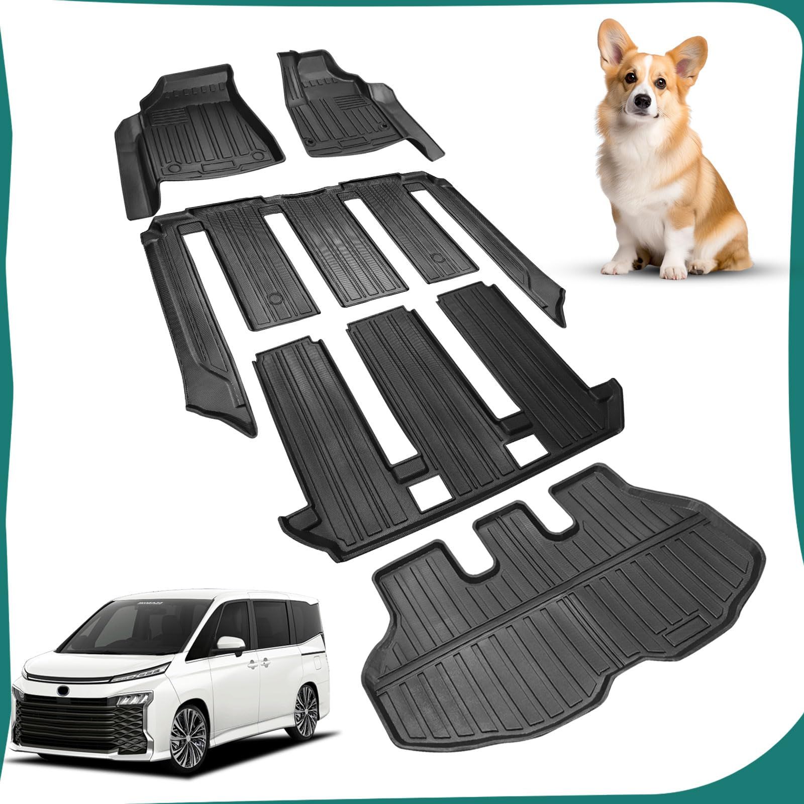 トヨタ ノア NOAH ヴォクシー VOXY 90系 車用フロアマット 1-3列目 トランクマット 7人乗用 りハイブリッド 2025年1月～現行 カスタムフィット TPE 全天候型 防水滑り止め耐汚保護 取付簡単
