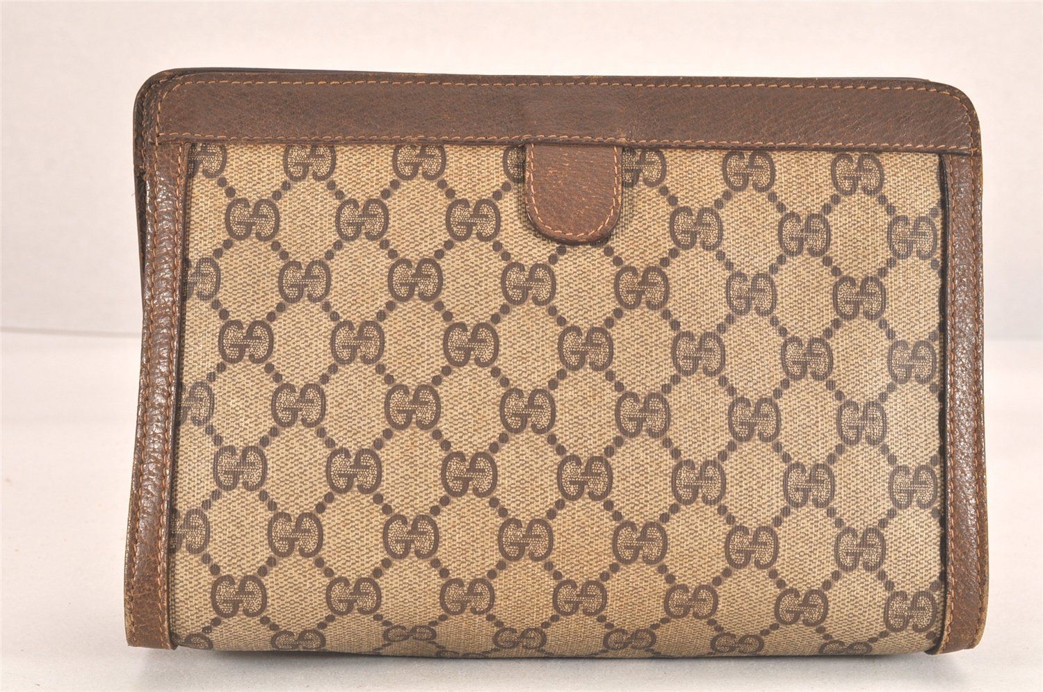 【希少】グッチ　クラッチバッグ　ブラウン　シェリーライン　GGスプリーム　986 GUCCI グッチ オールドグッチ シェリーライン GGスプリーム