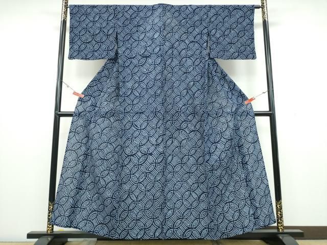 平和屋着物∴夏物 浴衣 有松鳴海絞り 七宝文 綿 CAAW1148ng