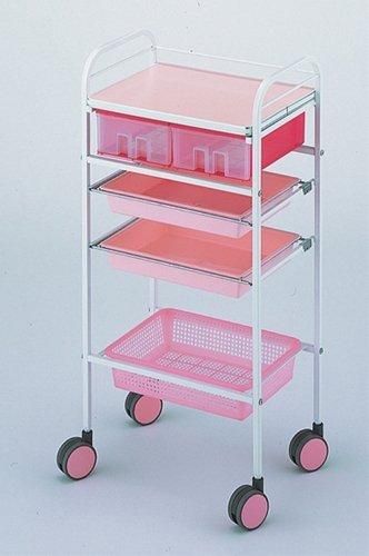 2営業日で発送 アズワン カラ－セット台 C-208 ピンク 416×300×890mmNCN70000297030-9224-02