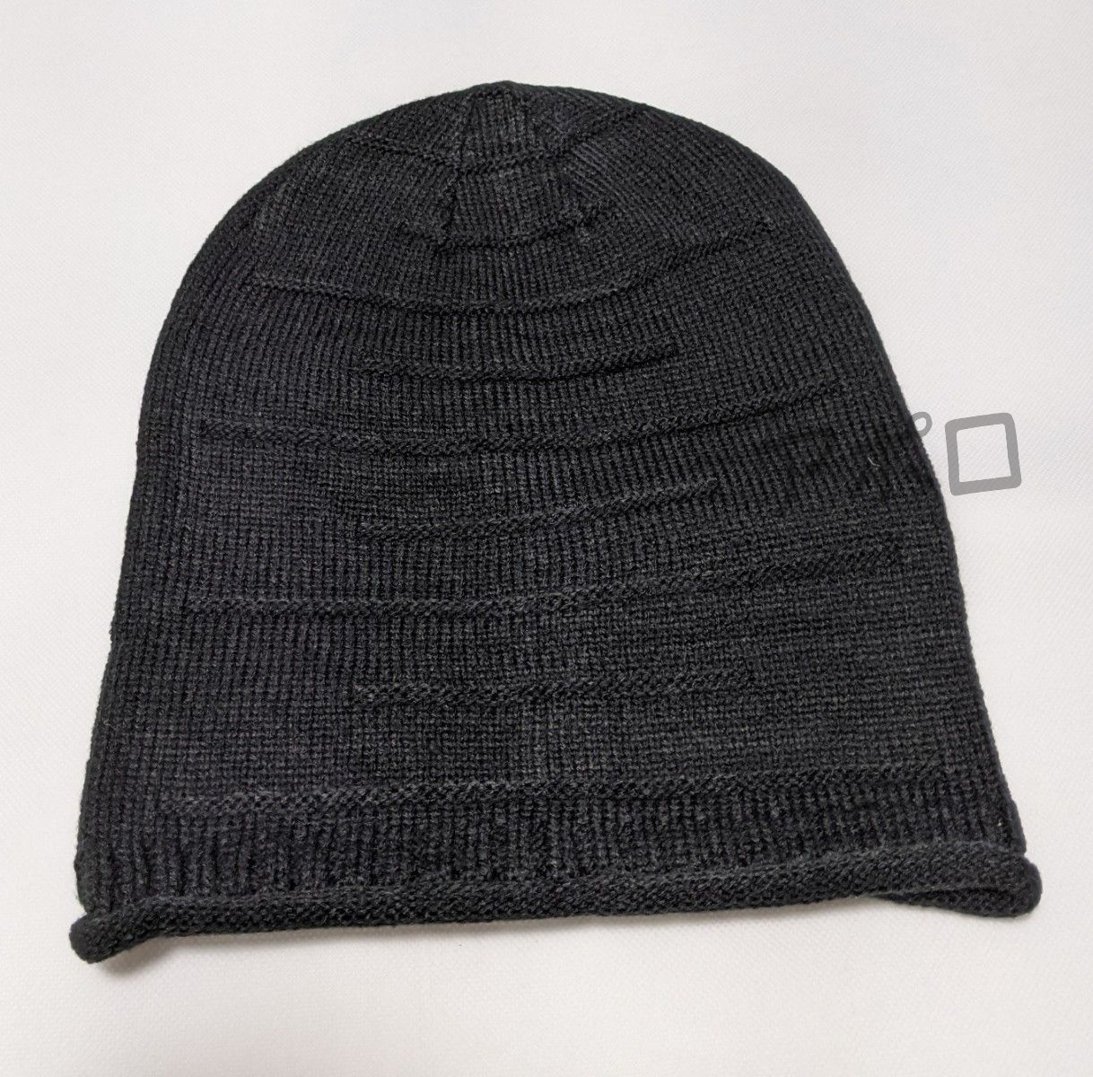 匿名発送 黒 black ニット帽 フリーサイズ 男女兼用 医療用帽子 韓国 通販