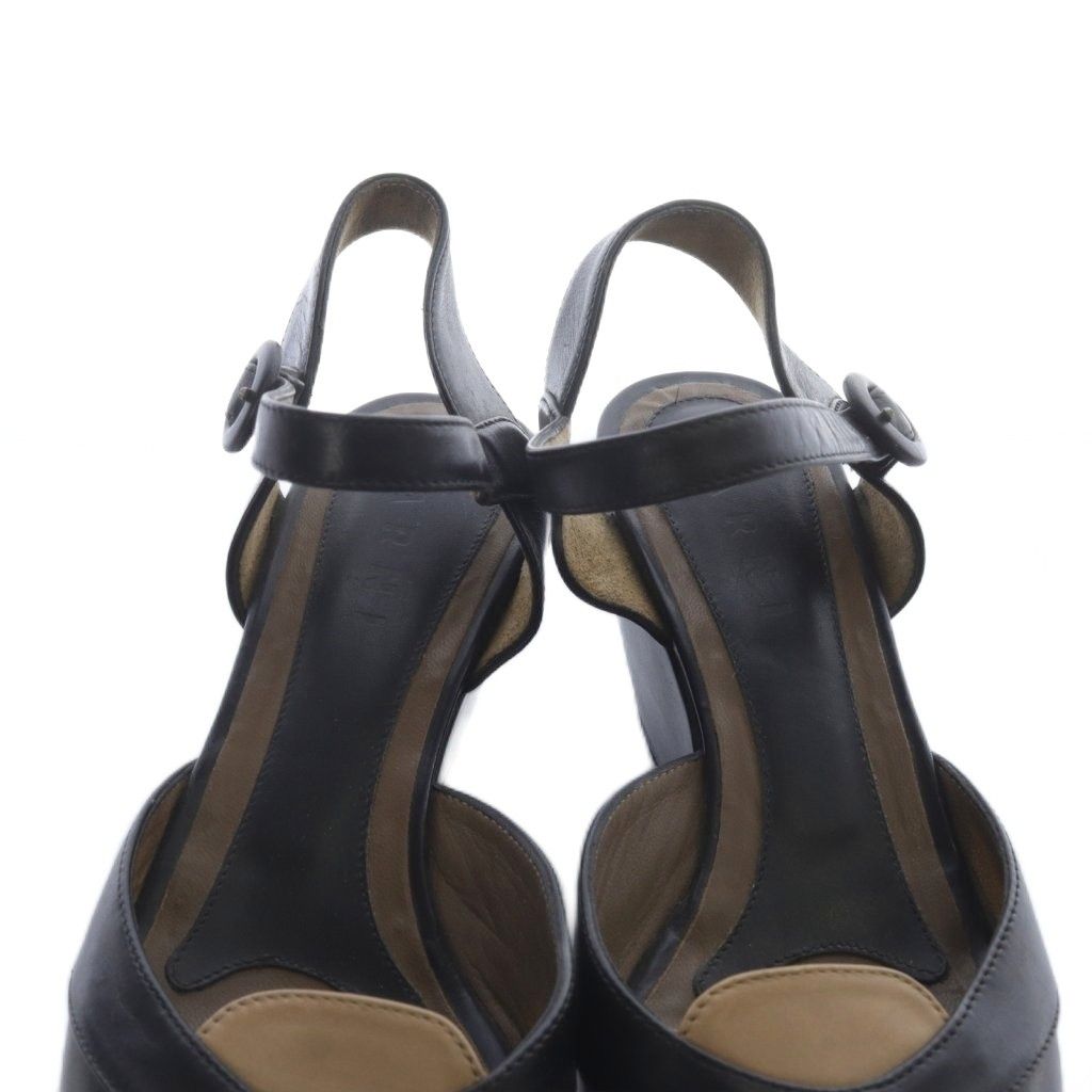 MARNI TROMPE LOEIL SANDALS サンダル ブラック 42 マルニ MARNI プラットフォームサンダル ストラップ レザー 24cm