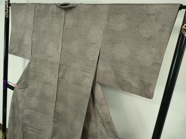 平和屋着物□極上 石川県指定無形文化財 牛首紬 白山工房 手織り 単衣