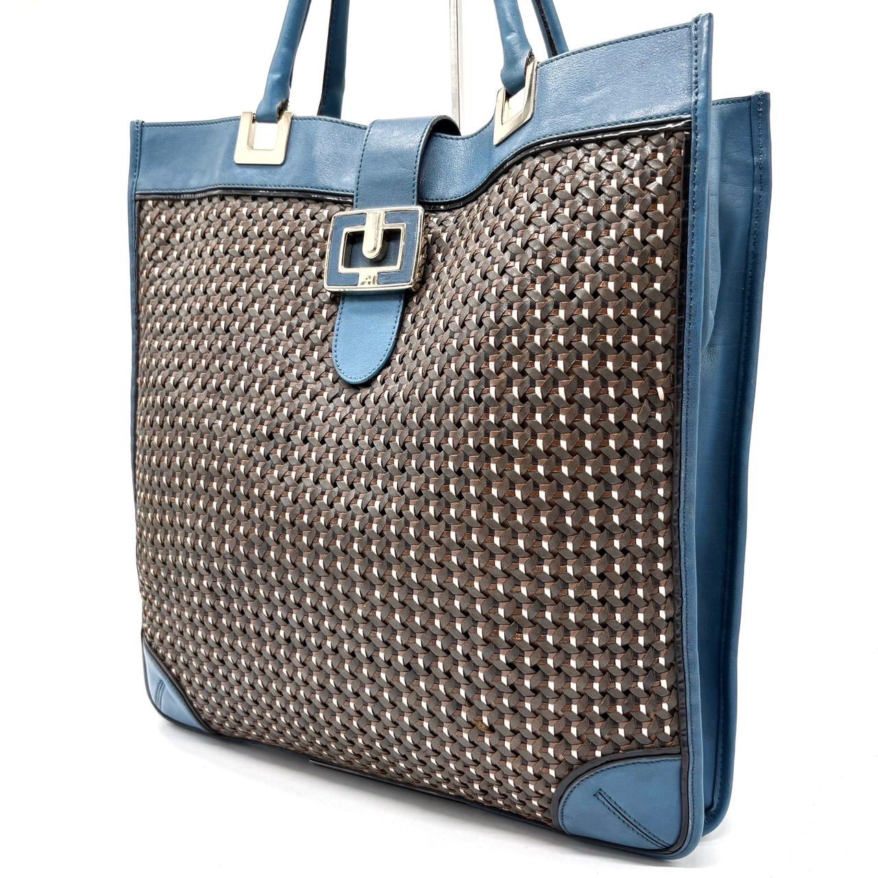 ♦️ANYA HINDMARCH ♦️シルバー編み込み トートバッグ ANYA HINDMARCH シルバー 編み込みトートバッグ アニヤハインドマーチ