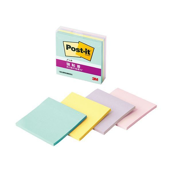 3Mポスト イット 強粘着ノート マルチ 5 75×75mm 4色 654SS-MC-51セット 40冊 4冊×10パック