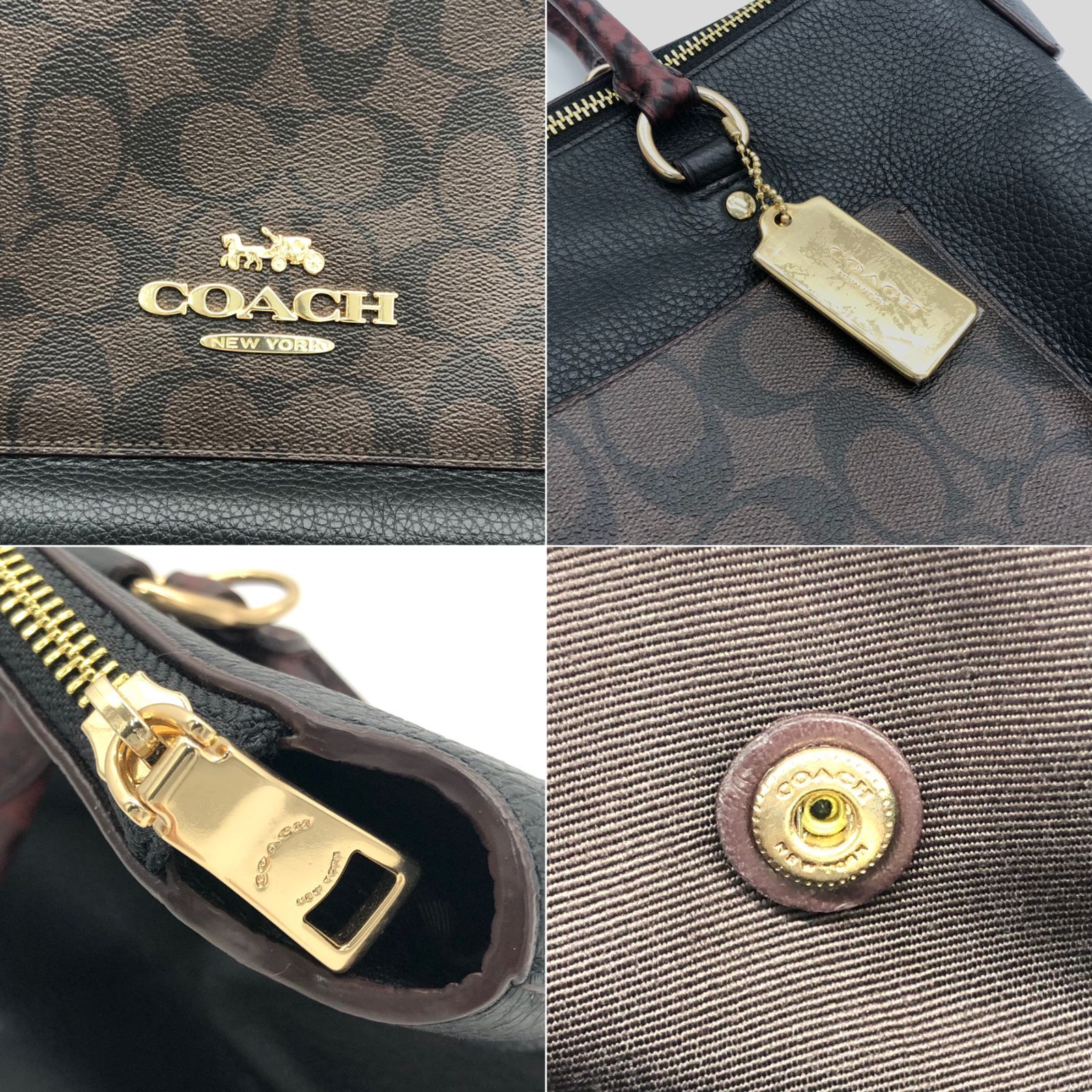 ▽COACH/コーチ エキゾチックエマ 2wayサッチェル レザー ブラック