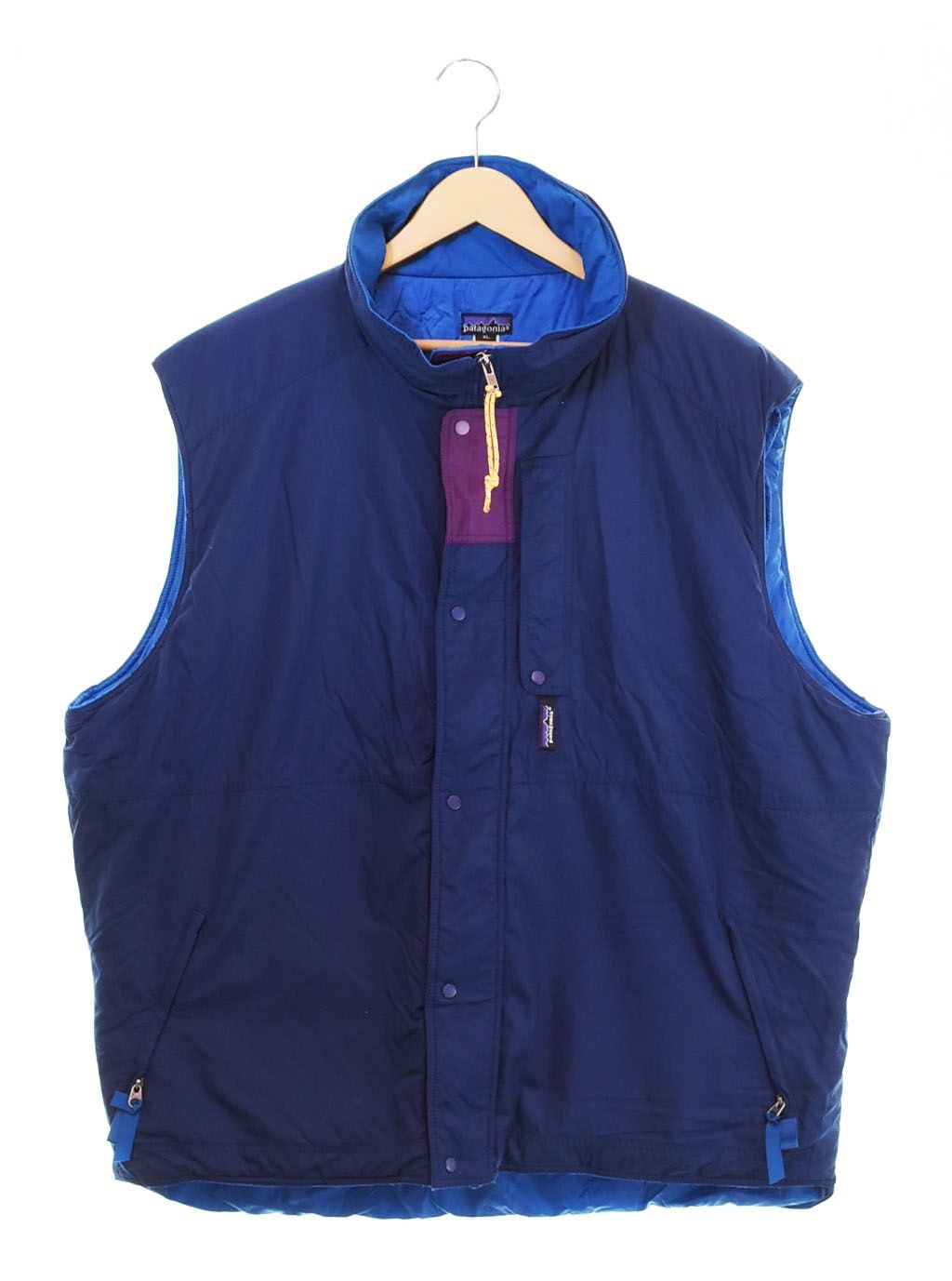 パタゴニア PATAGONIA 90s 90’s ガイドパーカ ベスト 90s 旧タグ 90年代 フルジップ 中綿 ナイロン 85420F2 ベスト ネイビー LLサイズ 103MT-2594