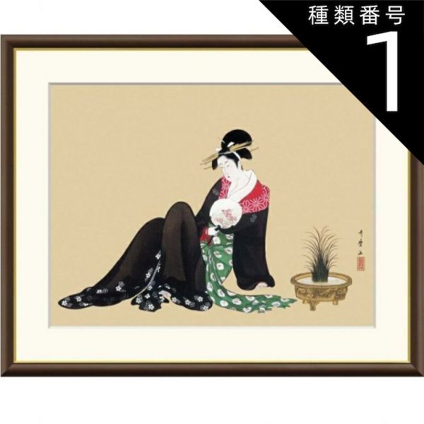 種類1：f4 節約 額絵 喜多川歌麿 納涼美人図 f8・f6・f4サイズ 日本