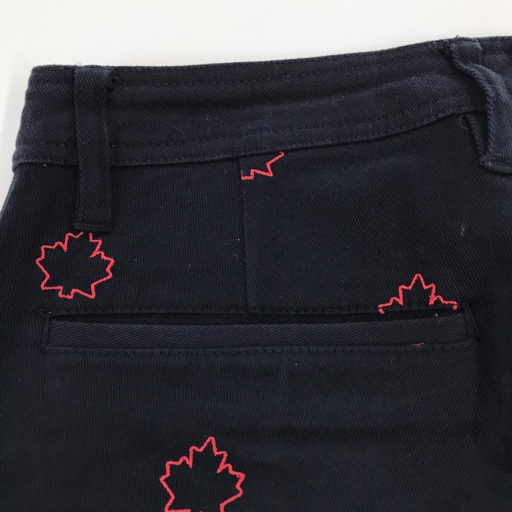 ジャックバニー パンツ ネイビー×レッド メイプルリーフ柄 秋冬