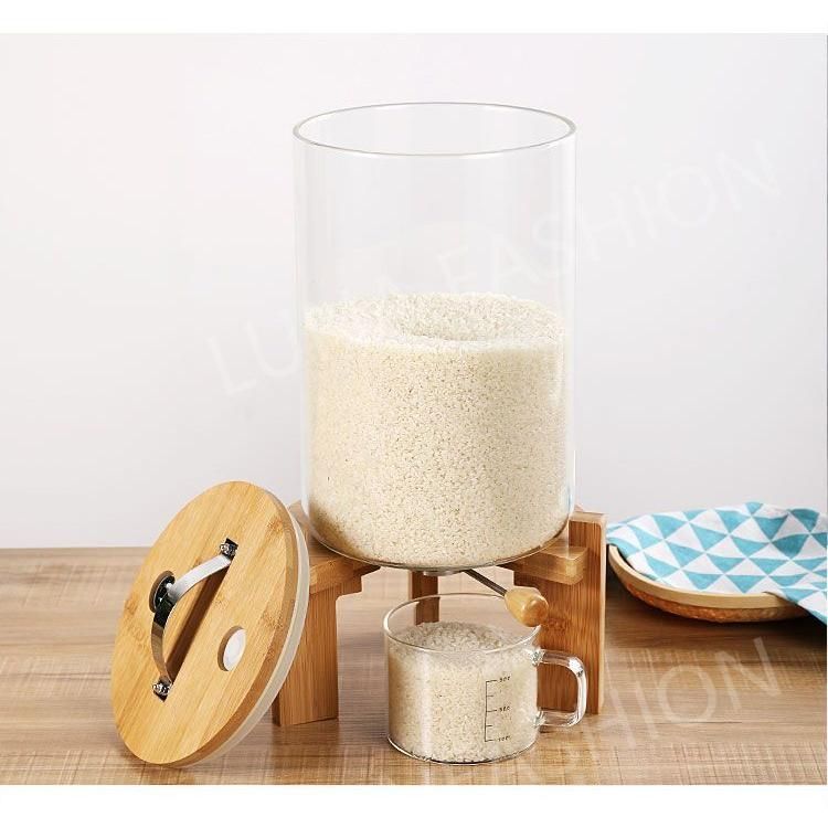 密閉米びつ ふた付き 収納ジャー 5L / 8L ガラスシリアル