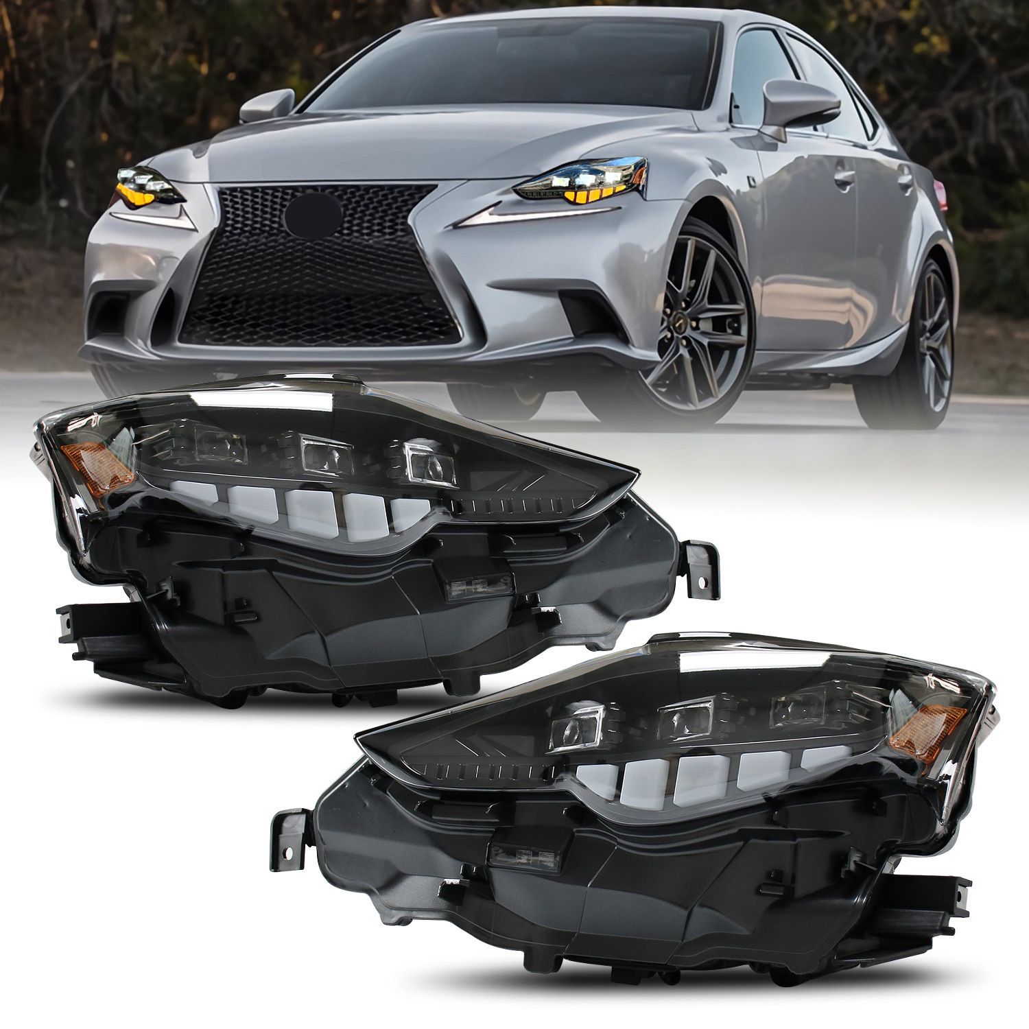 Lexus IS 13-16年型 LED流光ウィンカー付きヘッドライト総成