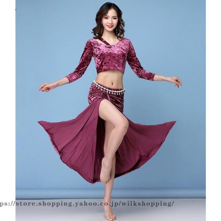 ︎ベリーダンス︎トップスとスカートレッスン着 : RIKOUZY ベリーダンスセット衣装 2点セットアップ衣装 3