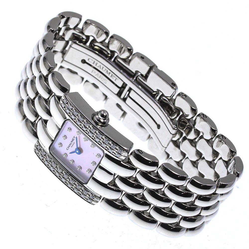 ☆良品【Chaumet】ショーメ ケイシス 12P サイドダイヤ クォーツ