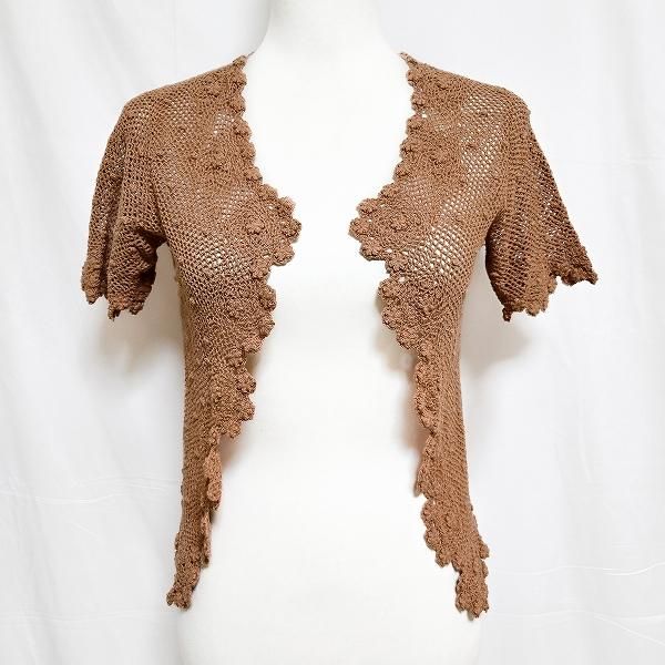 カネコイサオ　KANEKO ISAO　ボレロ　カーディガン　ピコフリル　リボン カネコイサオ カネコイサオ ボレロ カーディガン ピコフリル リボン