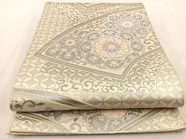 Polaris 西陣織 袋帯 日光東照宮 猫 猿 金糸 正絹 六通 Q919 Polaris 西陣織 袋帯 日光東照宮 猫 猿 金糸 正絹 六通 Q919