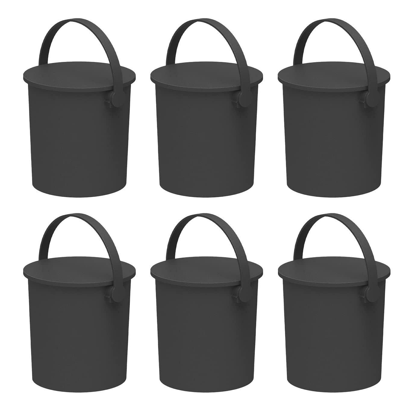 JEJアステージ(JEJ Astage) フタ付きバケツ フェルマー ブラック 10L 日本製 インテリア雑貨 おもちゃ収納 アウトドア 耐荷重150kg 幅28×奥行27.5×高さ27cm 6個セット