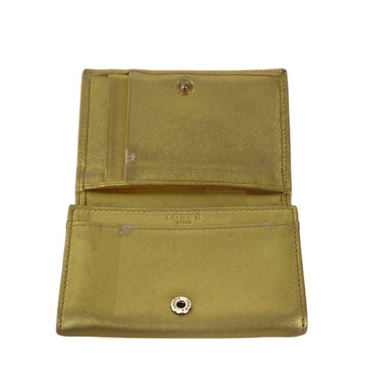LOEWE ロエベ カード入れ 名刺入れ 定期入れ ゴールド系 06090 - メルカリ