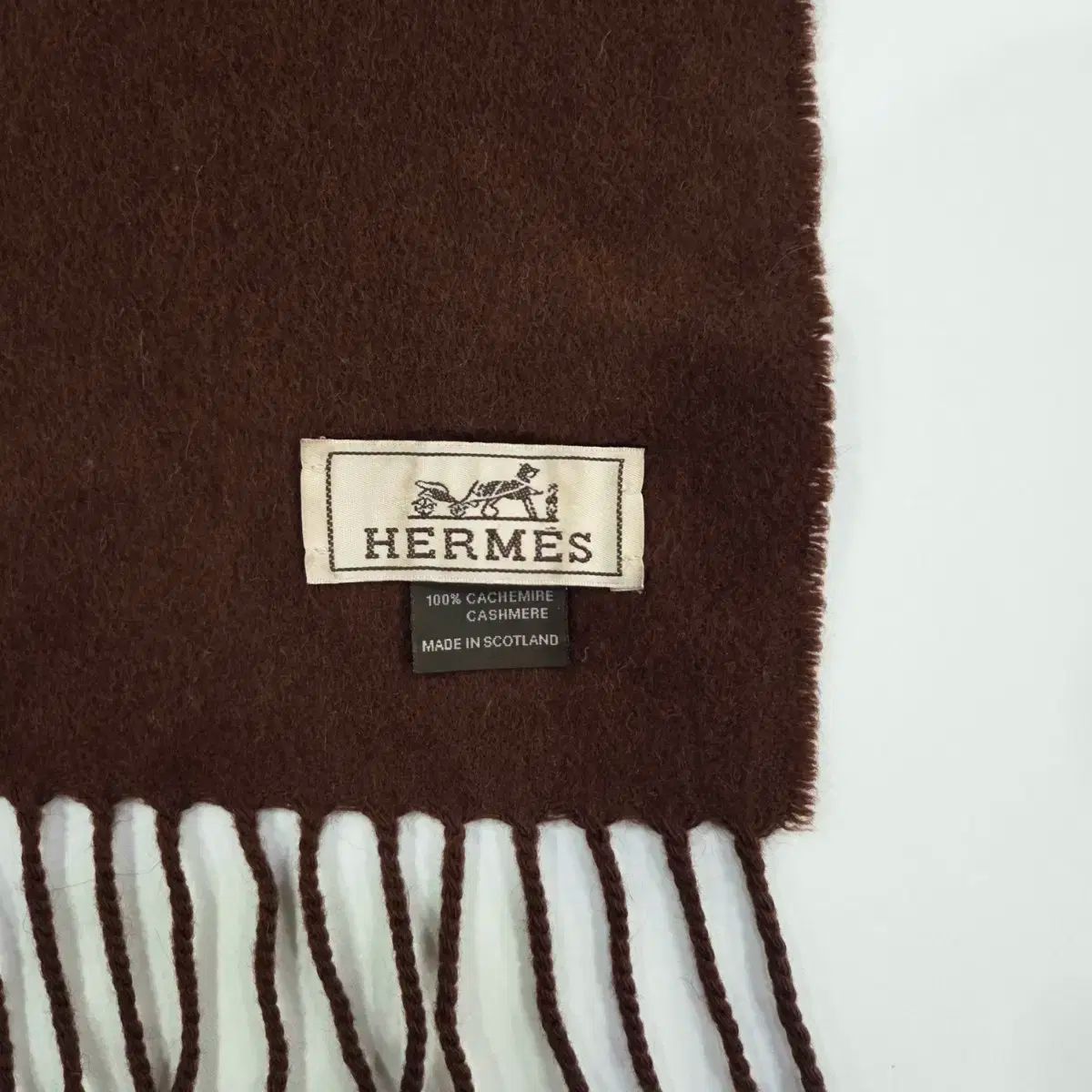 廃盤 希少 エルメス カシミヤ100H柄大判 マフラー帽子 ブラウン✖︎ネイビー エルメス カシミア100%マフラー エルメス カシミア100%マフラー Hロゴ