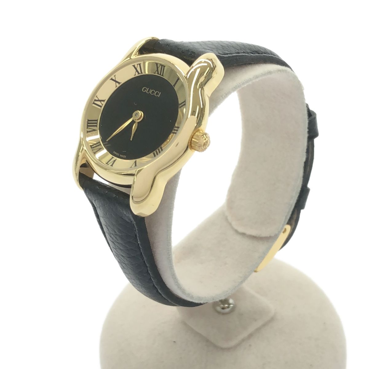 稼働 腕時計 GUCCI グッチ 5100L クォーツ QZ 黒文字盤 レディース