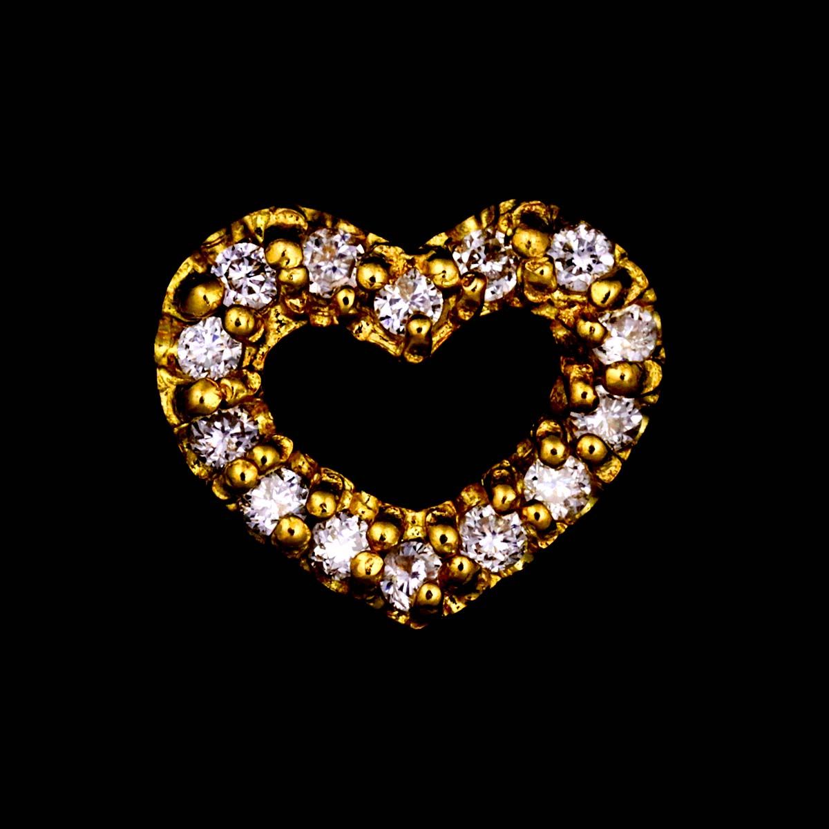 ポンテヴェキオ Ponte Vecchio ダイヤ 0.07ct ハート ピアス K18