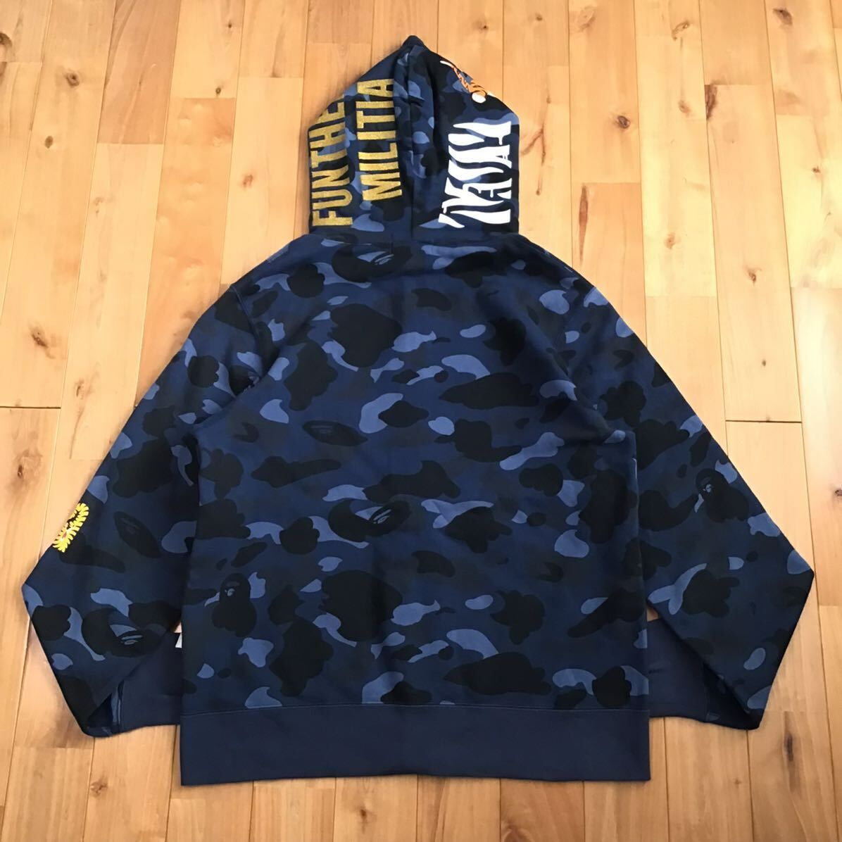 Blue camo × Gold タイガー パーカー Lサイズ tiger full zip