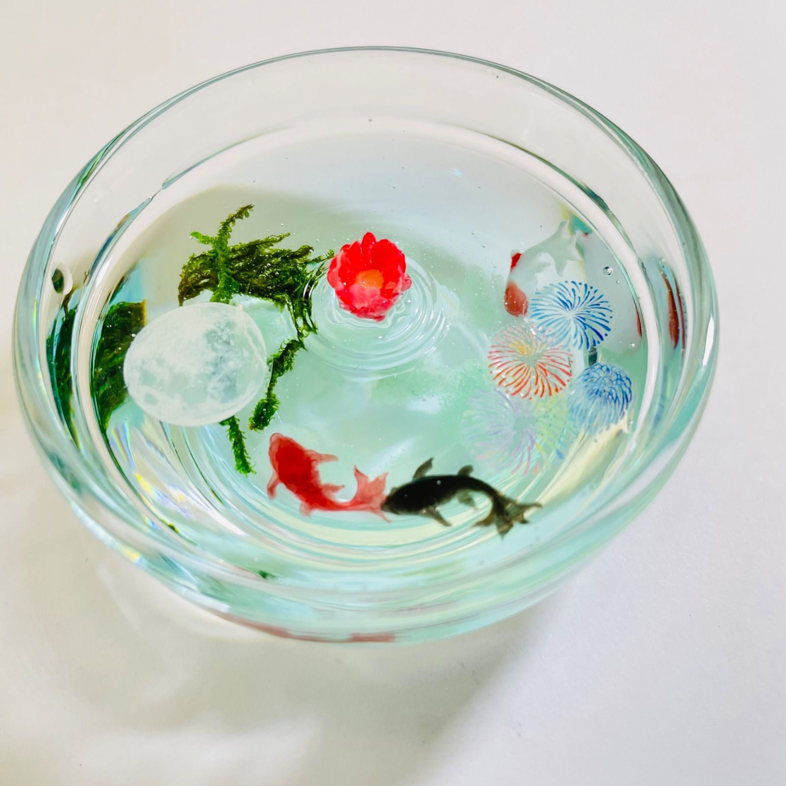 金魚と蓮の花の置物 金魚と蓮の花の置物 蓮の花インテリア