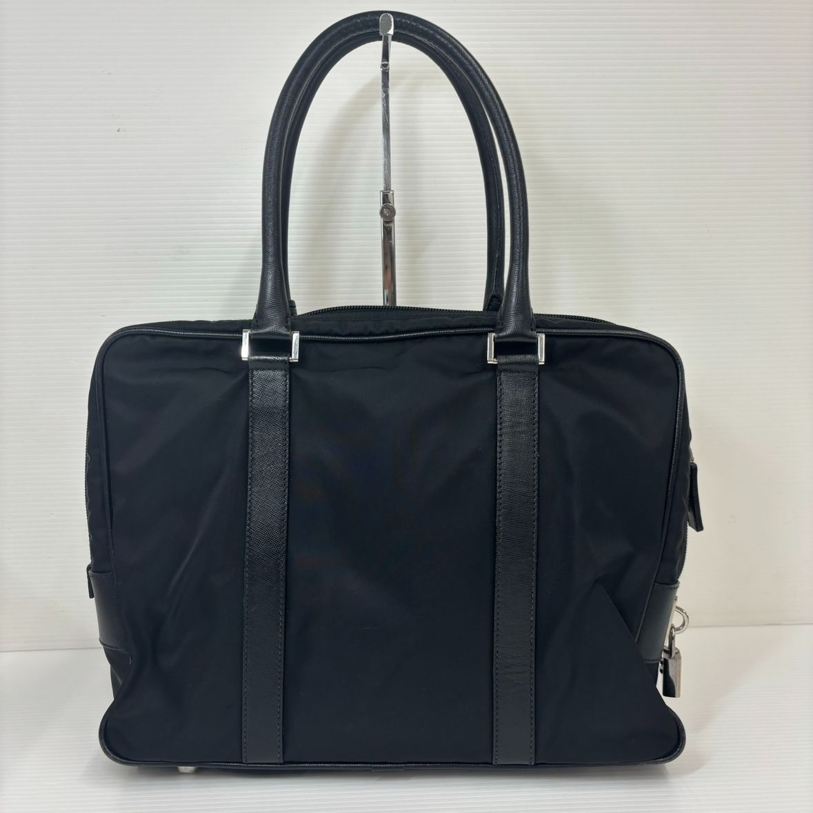 PRADA テスート 2WAY トートバッグ 黒 レザー切替 保存袋付 レディース 