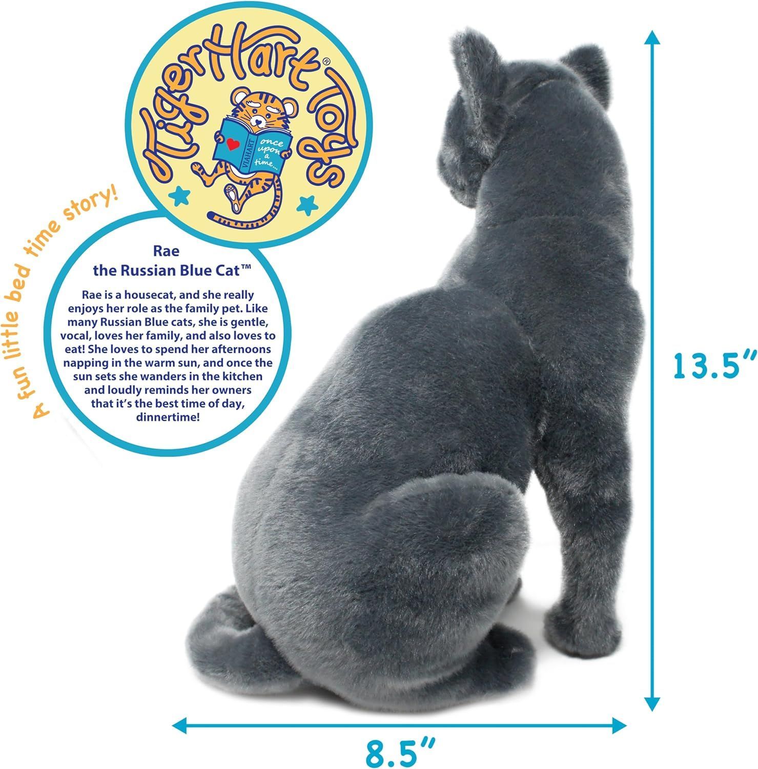 VIAHART ロシアンブルー ぬいぐるみ 約32cm リアル猫 グレー