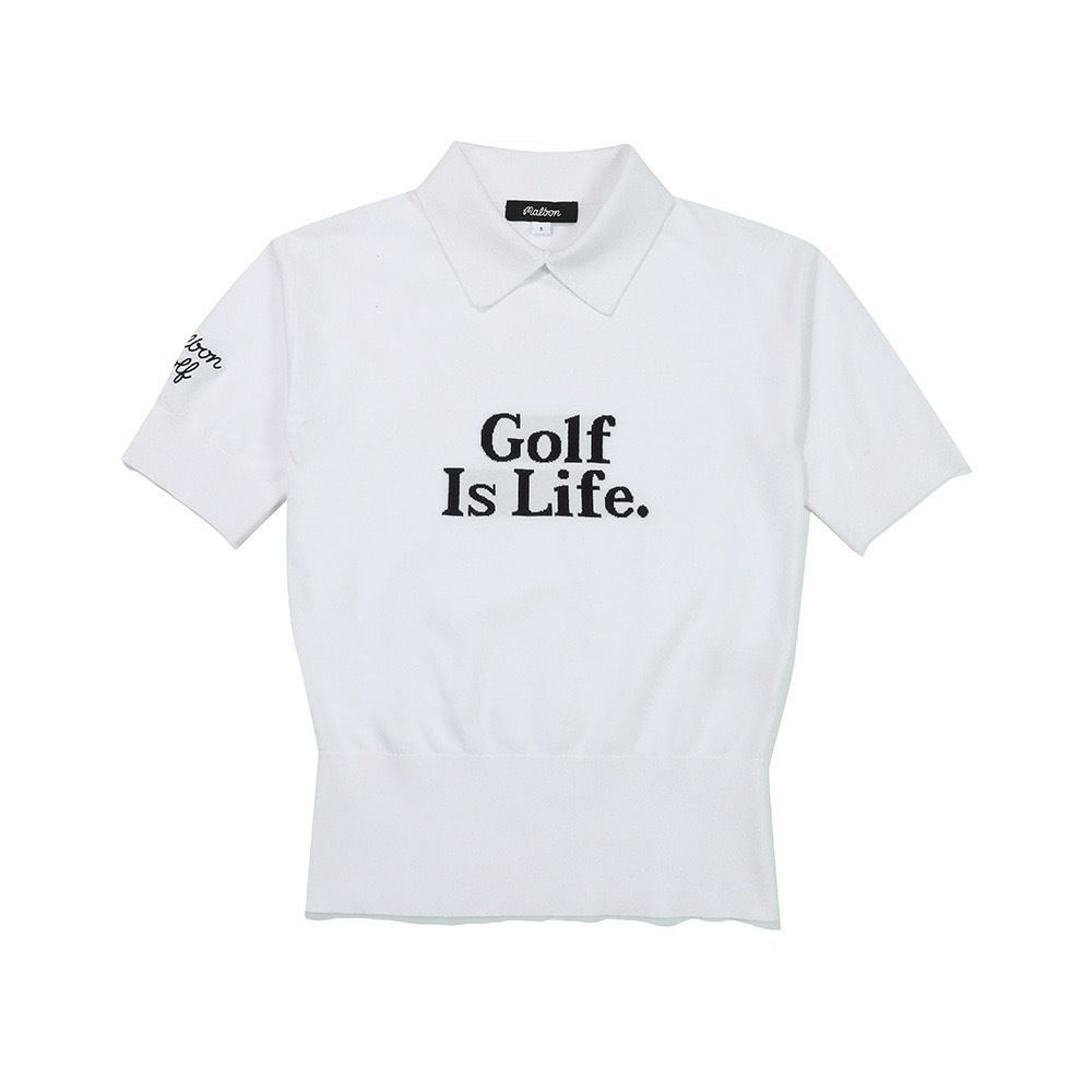 新品未使用】 malbon golf マルボンゴルフ LOGO ニット ポロシャツ 半袖 ゴルフウェア レディース ショート 韓国 ゴルフ ゆったり  カジュアル 2色 大人気 - メルカリ