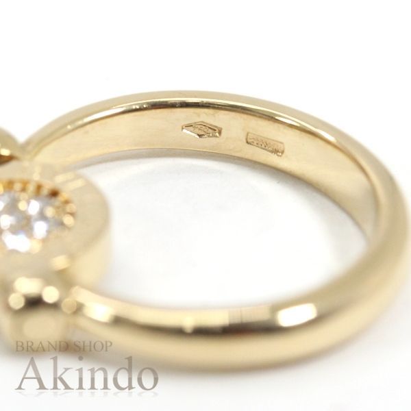 BVLGARI指輪 K18YG 12号 750フリップリングパヴェダイヤモンド