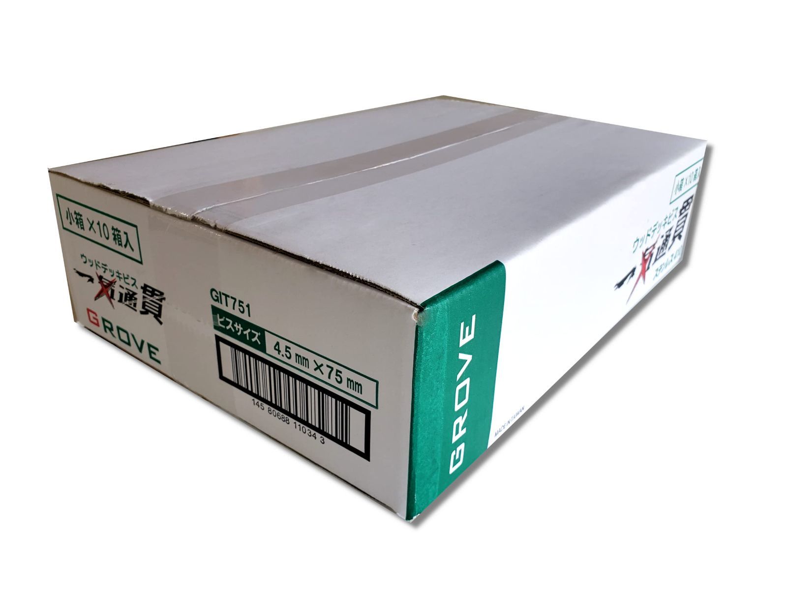 一気通貫 ステンレスウッドデッキビス 徳用箱 SUS410 4.5㎜×75㎜ 1箱約150本入×10箱