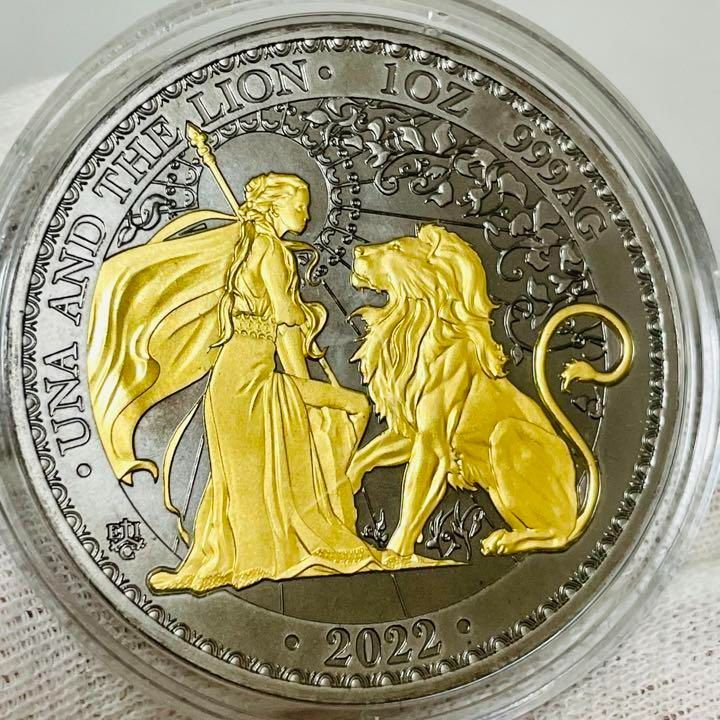 銀貨　99.9% 純銀　シルバー　ウナ　ライオン　銀貨　セントヘレナ　2022