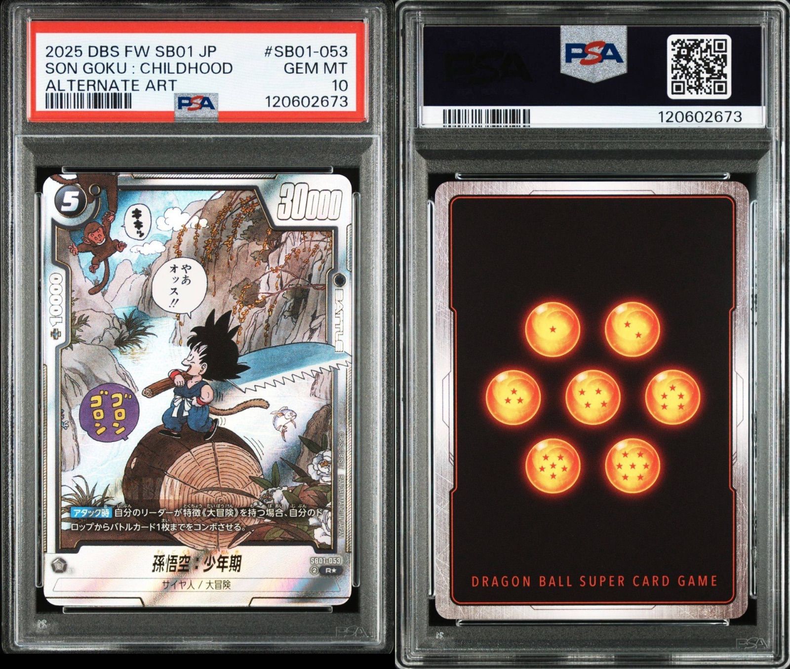 ドラゴンボールカード　バンダイカードフェス　孫悟空　PSA10 2連番 PSA10連番】2連番 ドラゴンボールフュージョンワールド R