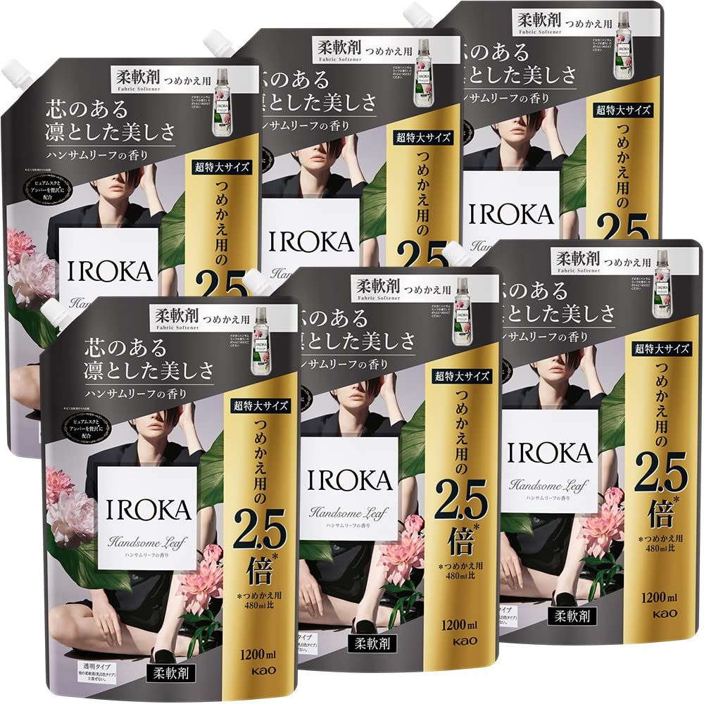 フ フレグランス ケース販売 IROKA 柔軟剤 香水のように上質で透明感あふれる香り ハンサムリーフの香り 1200ml×6個 大容量
