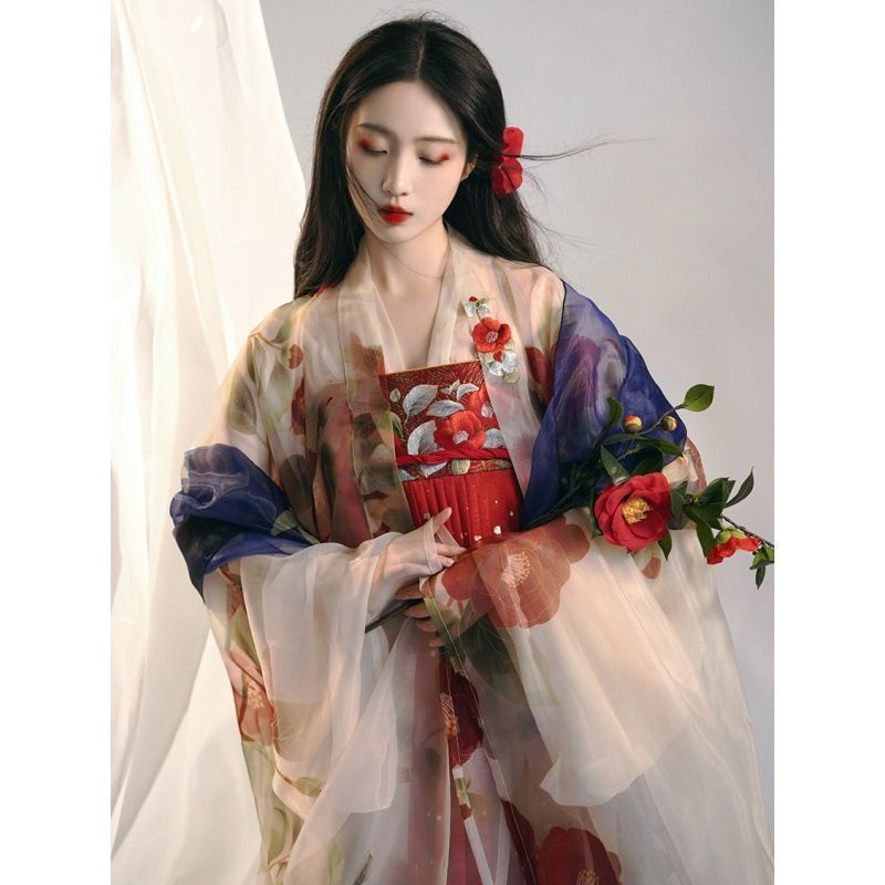 中華風ワンピースドレス古風唐製ステージ衣装コスプレ中華服大袖シャツ漢服改良チャイナドレスチャイナ服衣装仮装レディー