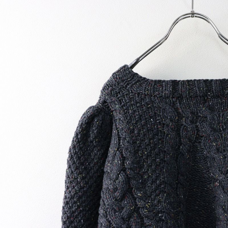 2024SS ウーア Uhr Cable Short Cardigan ケーブル ショート カーディガン F/グレー 羽織り クロップド ニット【2400014394382】 2024SS ウーア Uhr Cable Short Cardigan ケーブル ショート