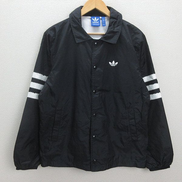 Q□アディダスadidas 25 COACHES ナイロンコーチジャケット□黒
